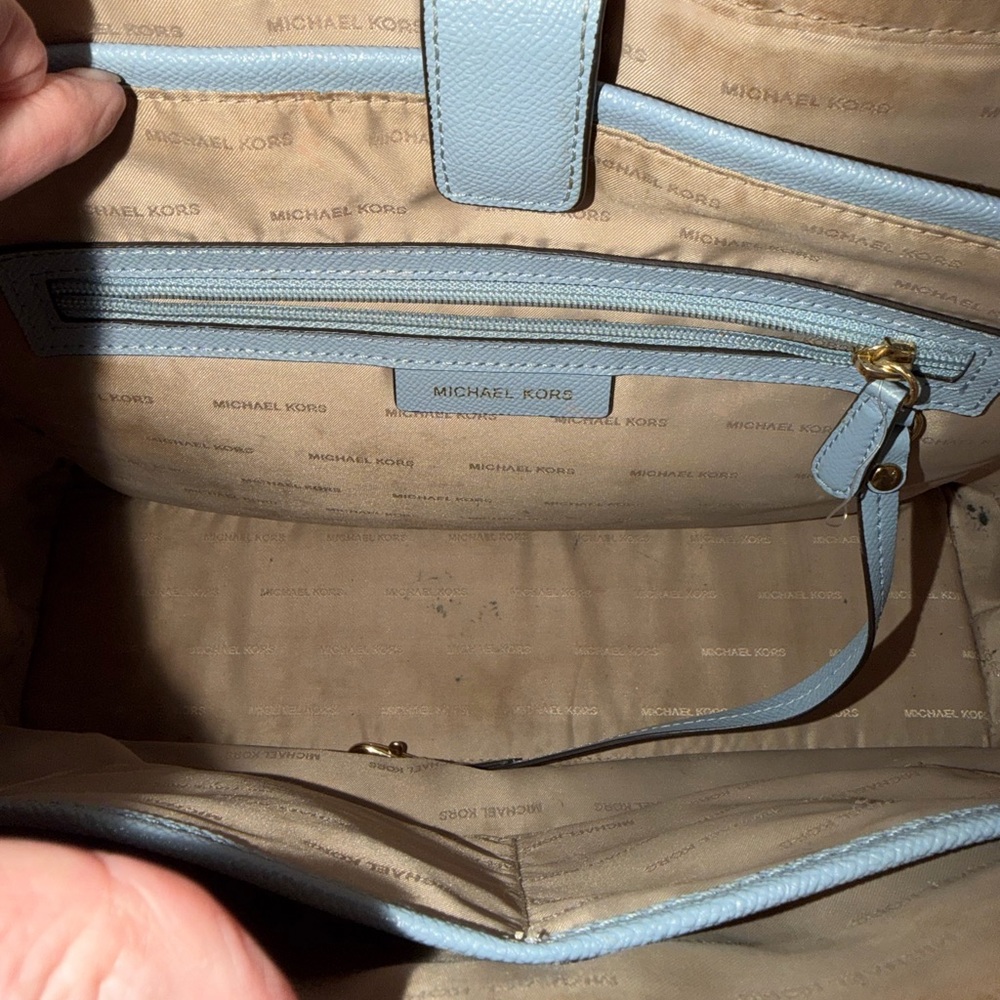 Michael Kors Blue Maddie Tote VGUC - Picture 6 of 8